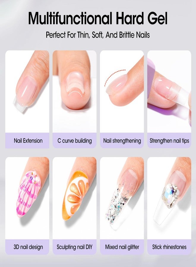 GELLEN Clear Builder Gel for Nails, 30g Hard Gel Nail Extension with 20 Pcs Forms, UV/LED Long Lasting Natural Nails Strengthening Thickening Overlays Apex Professional Nail Art Supplies - Image 3